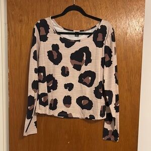 SHEIN Leopard Long Sleeve Blouse